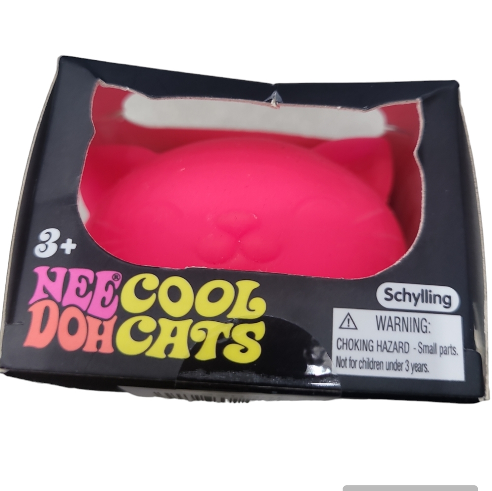 NeeDoh Cool Cats Squish Ball Hot Pink Kitty NIB And Funky Pup NIB